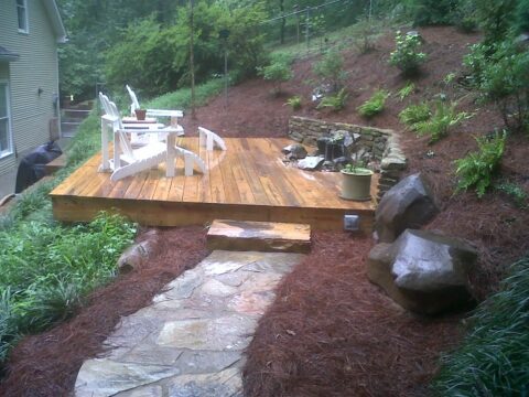 Deck Design Project with Bubbling Rock Water Feature in Oak Ridge, Tennessee